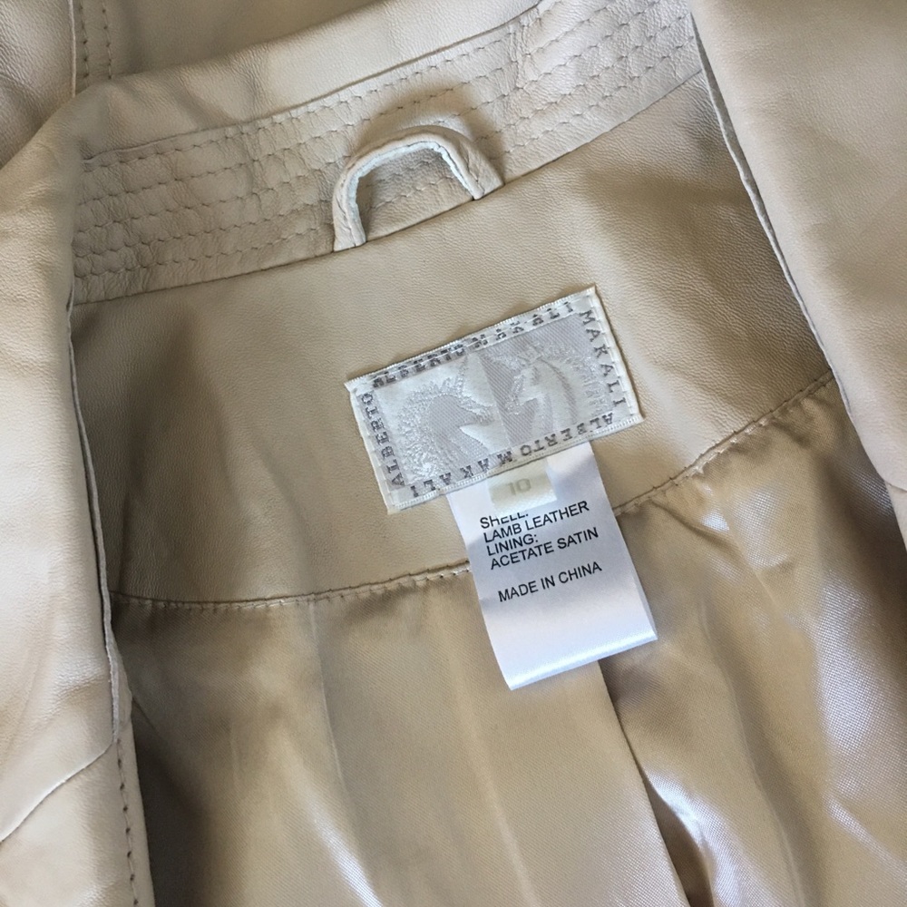 ALBERTO MAKALI beige lamb Leather jacket - Picture 11 of 11